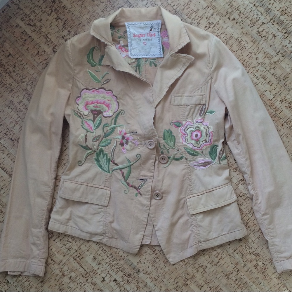 Embroidered linen jacket